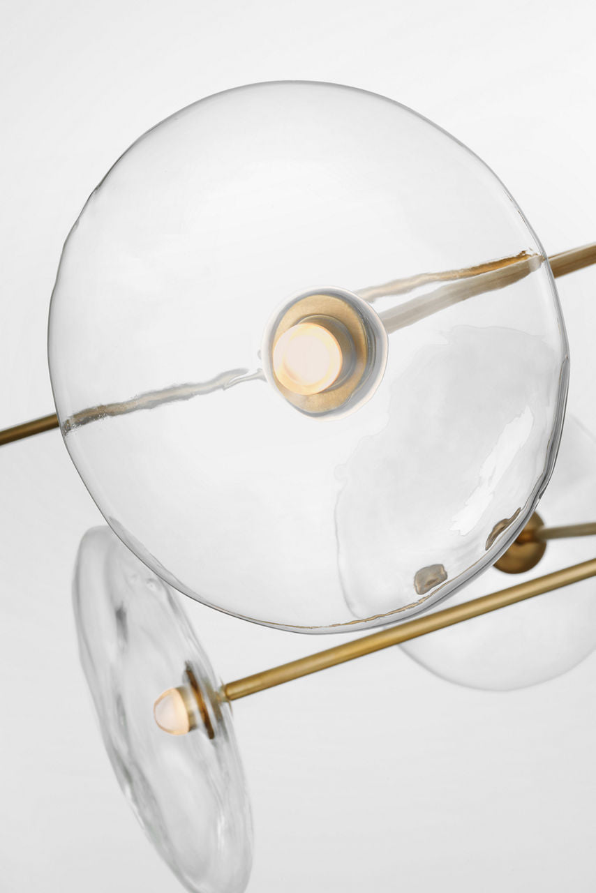 Calvino X-Large Radial Chandelier | Hand-Rubbed Antique Brass | Clear Glass
