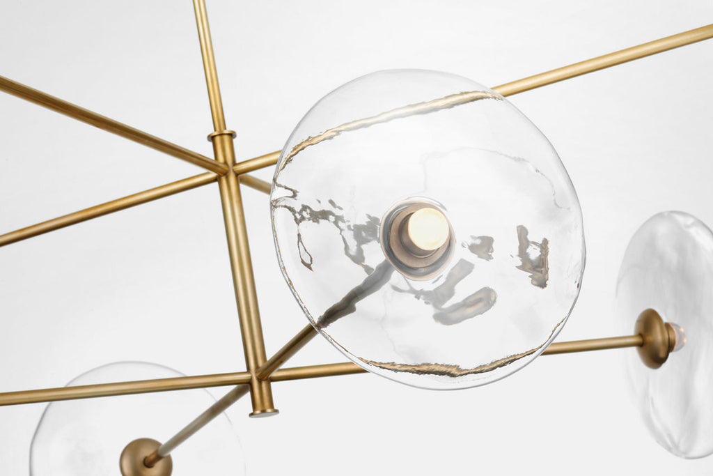 Calvino X-Large Radial Chandelier | Hand-Rubbed Antique Brass | Clear Glass