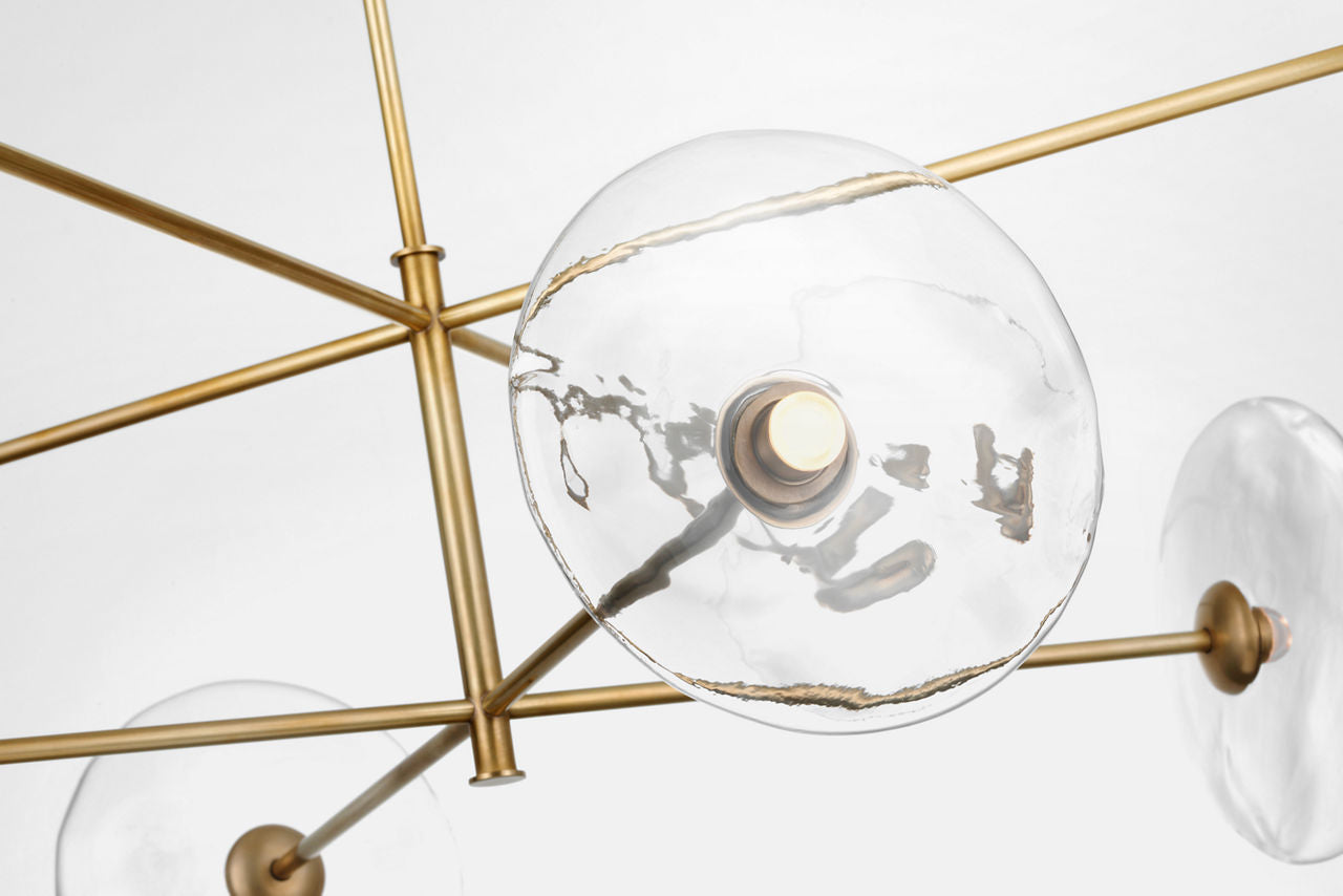 Calvino X-Large Radial Chandelier | Hand-Rubbed Antique Brass | Clear Glass