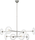 Calvino X-Large Radial Chandelier | Polished Nickel | Clear Glass