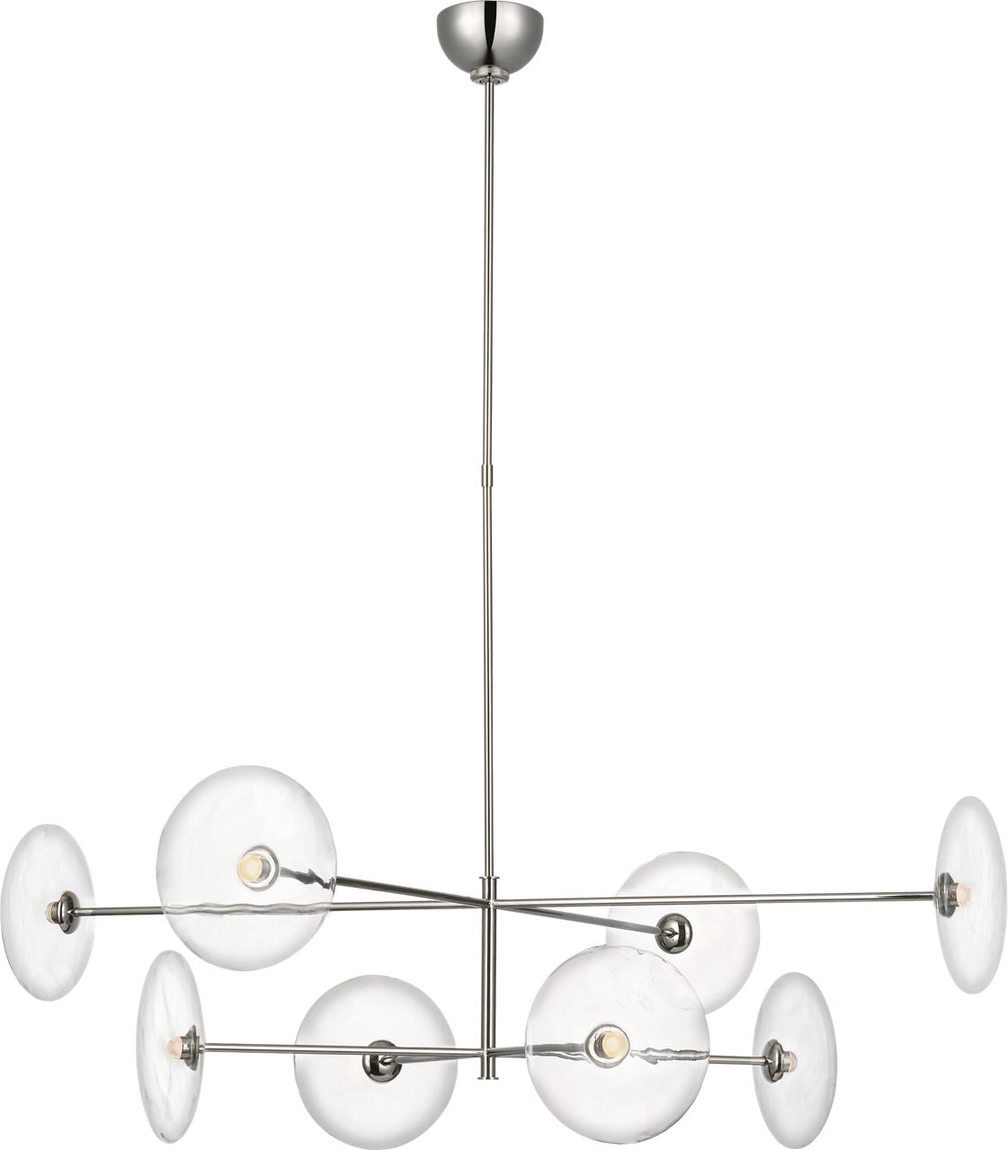 Calvino X-Large Radial Chandelier | Polished Nickel | Clear Glass