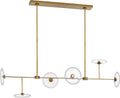 Calvino Large Linear Chandelier | Hand-Rubbed Antique Brass | Clear Glass