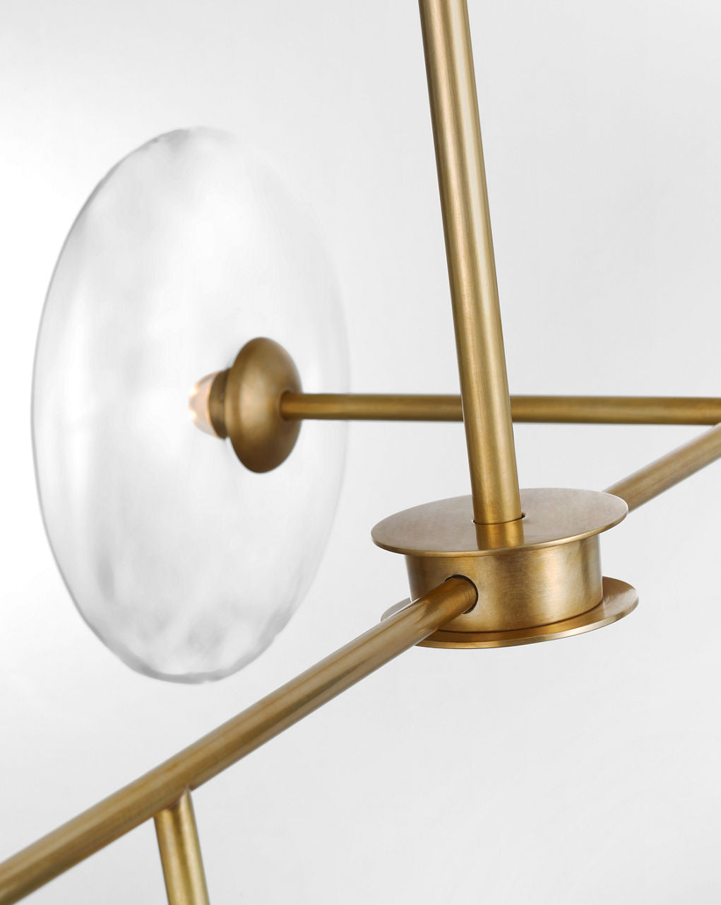 Calvino Large Linear Chandelier | Hand-Rubbed Antique Brass | Clear Glass