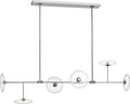 Calvino Large Linear Chandelier | Polished Nickel | Clear Glass
