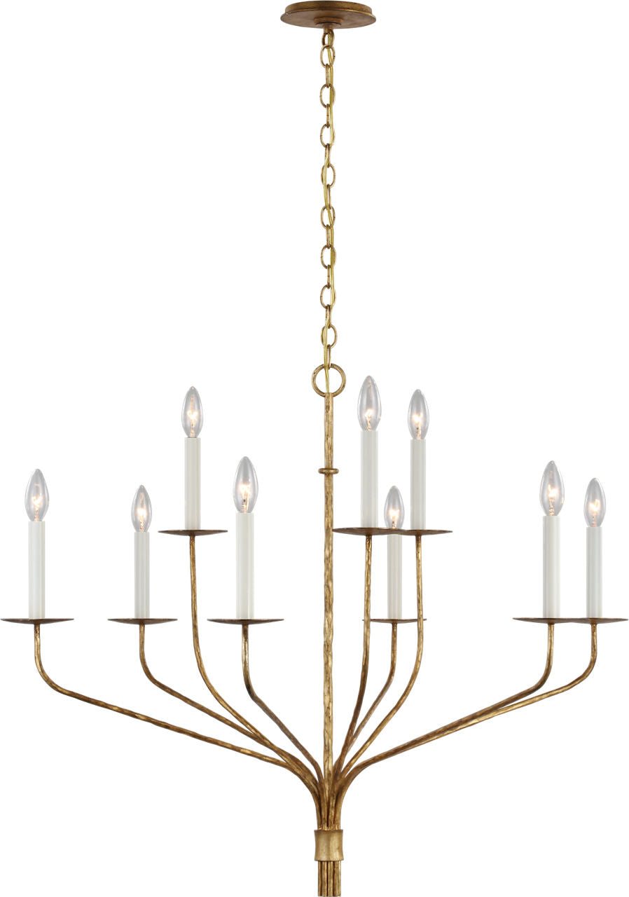 Belfair Large Two-Tier Chandelier | Gilded Iron
