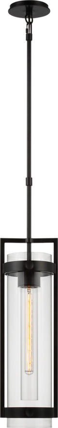 Kears Medium Hanging Lantern | Aged Iron | Clear Glass