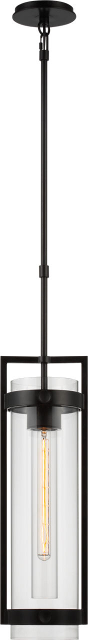 Kears Medium Hanging Lantern | Aged Iron | Clear Glass