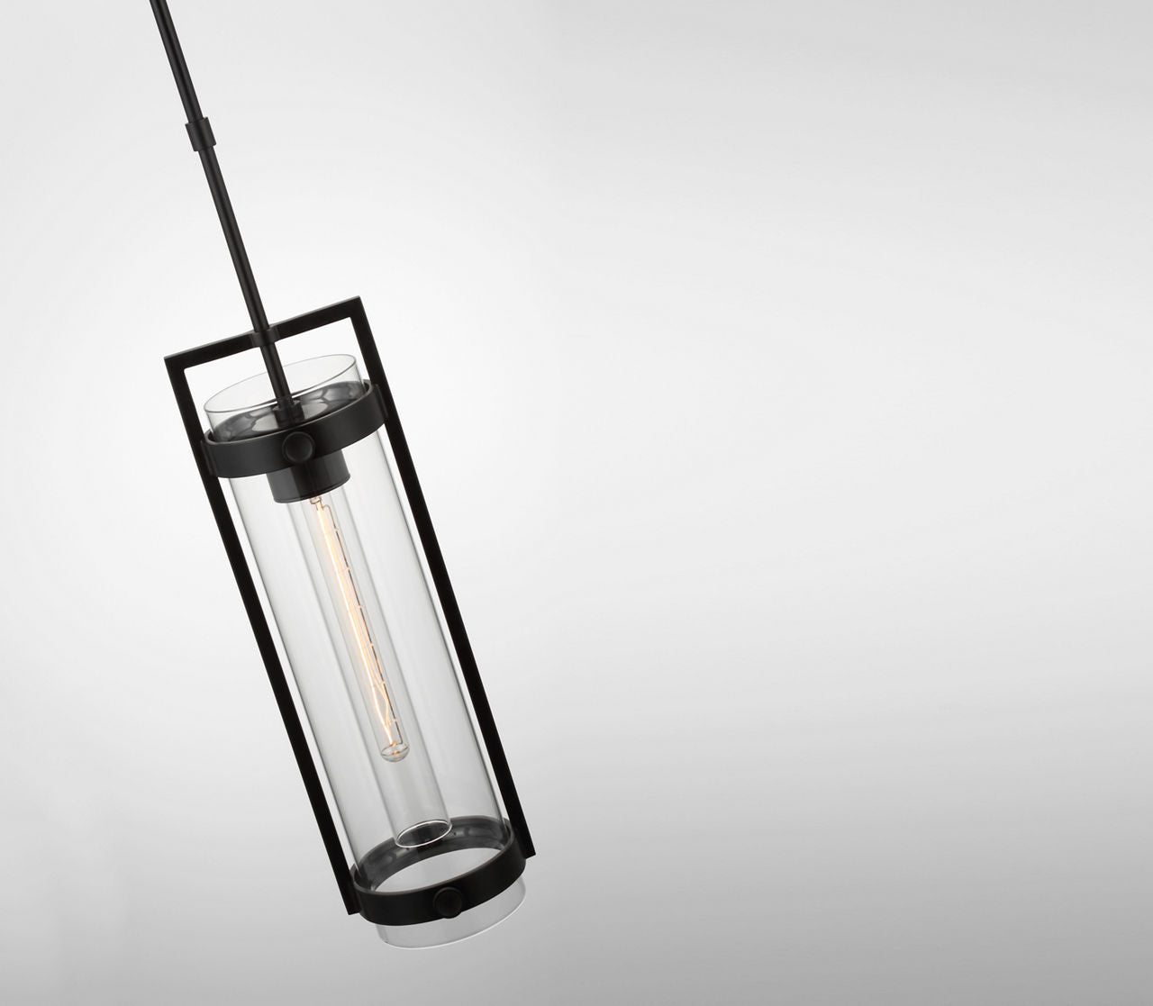 Kears Medium Hanging Lantern | Aged Iron | Clear Glass