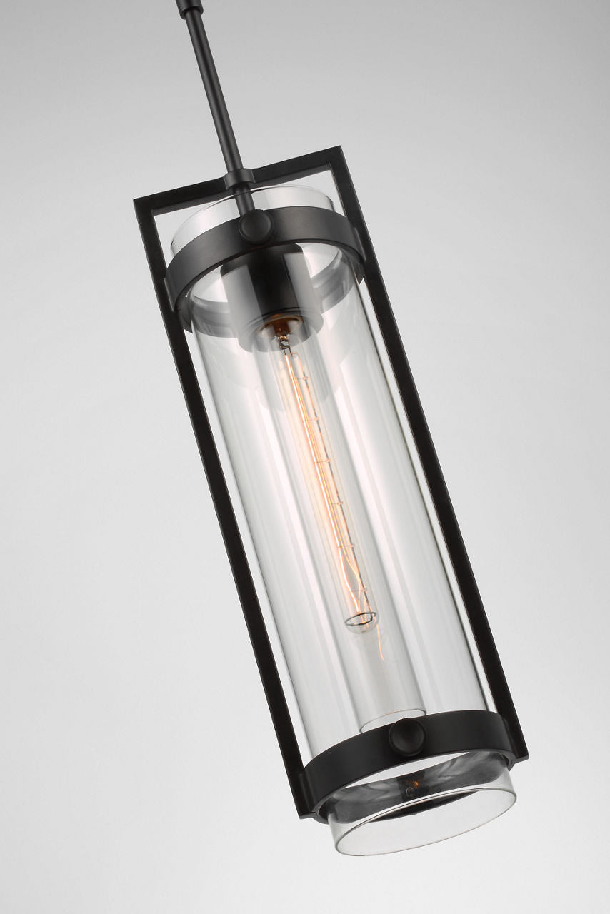 Kears Medium Hanging Lantern | Aged Iron | Clear Glass