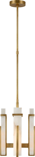 Malik Small Chandelier | Hand-Rubbed Antique Brass | Alabaster