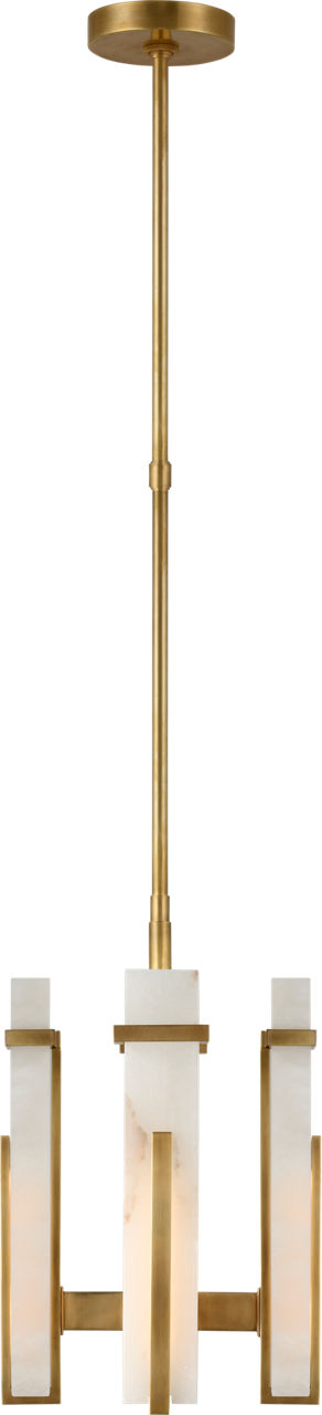Malik Small Chandelier | Hand-Rubbed Antique Brass | Alabaster