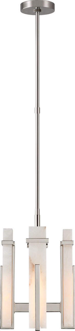 Malik Small Chandelier | Polished Nickel | Alabaster