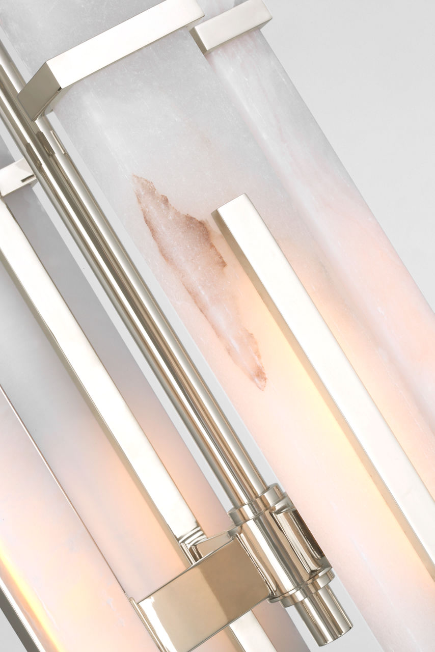 Malik Small Chandelier | Polished Nickel | Alabaster
