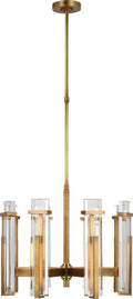 Malik Medium Chandelier | Hand-Rubbed Antique Brass | Crystal