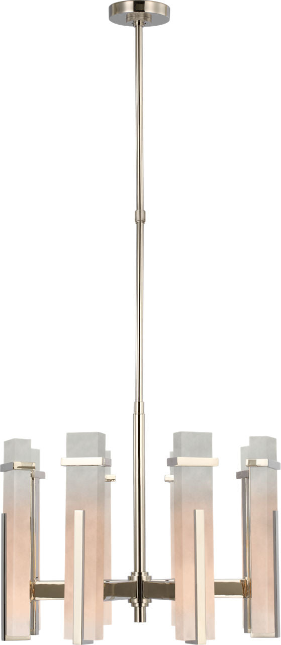Malik Medium Chandelier | Polished Nickel | Alabaster