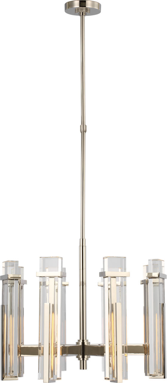 Malik Medium Chandelier | Polished Nickel | Crystal