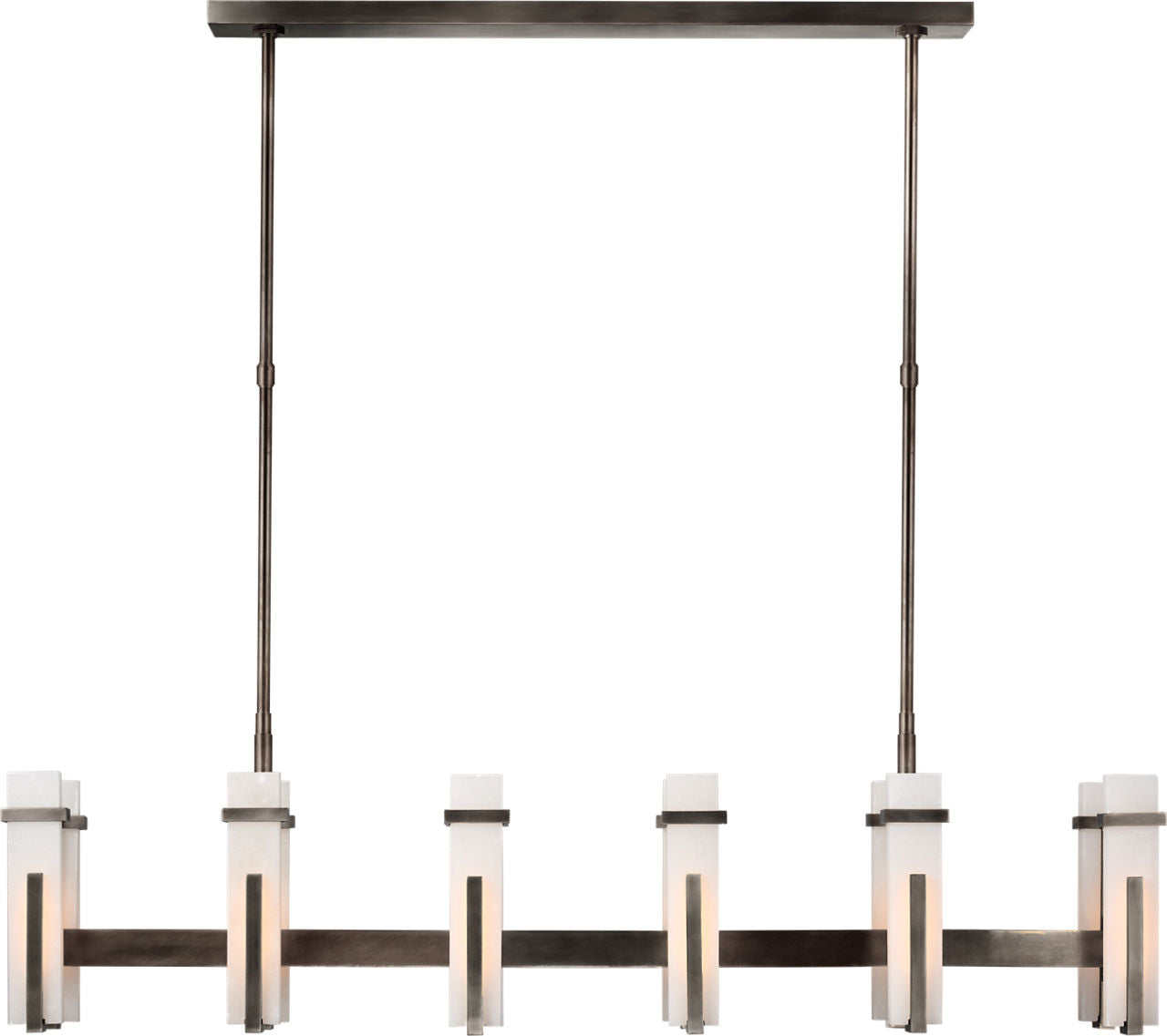 Malik Large Linear Chandelier | Bronze | Alabaster