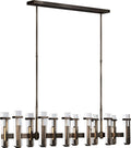 Malik Large Linear Chandelier | Bronze | Crystal