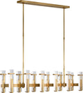 Malik Large Linear Chandelier | Hand-Rubbed Antique Brass | Crystal