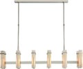 Malik Large Linear Chandelier | Polished Nickel | Alabaster