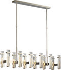 Malik Large Linear Chandelier | Polished Nickel | Crystal