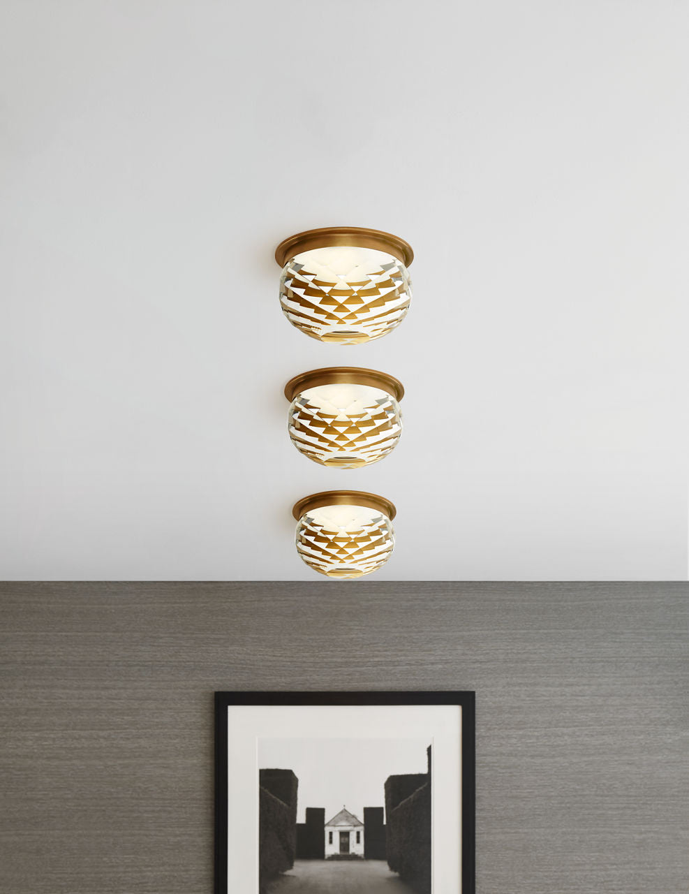 Hillam 5.5" Solitaire Flush Mount | Hand-Rubbed Antique Brass | Crystal