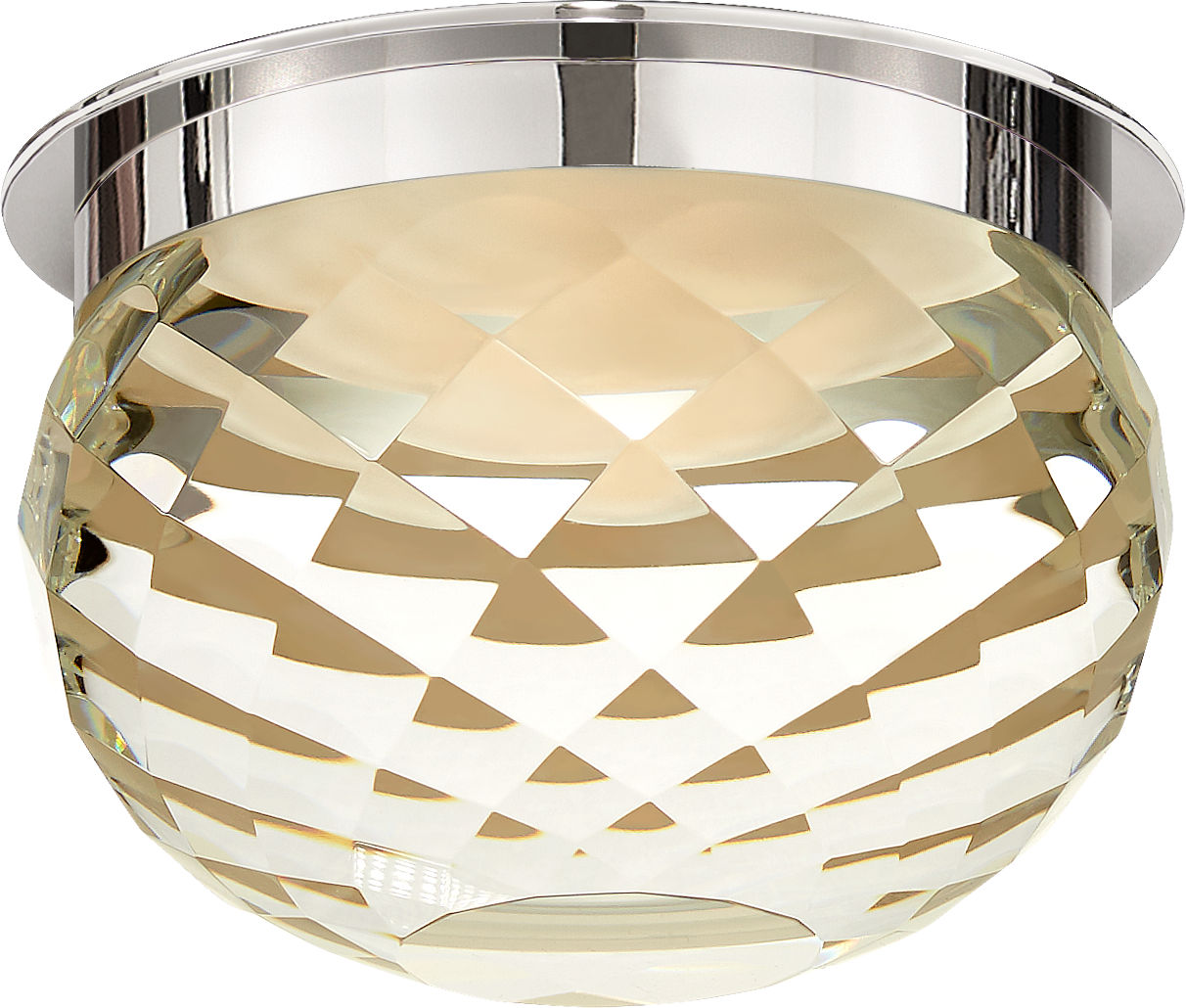 Hillam 5.5" Solitaire Flush Mount | Polished Nickel | Crystal