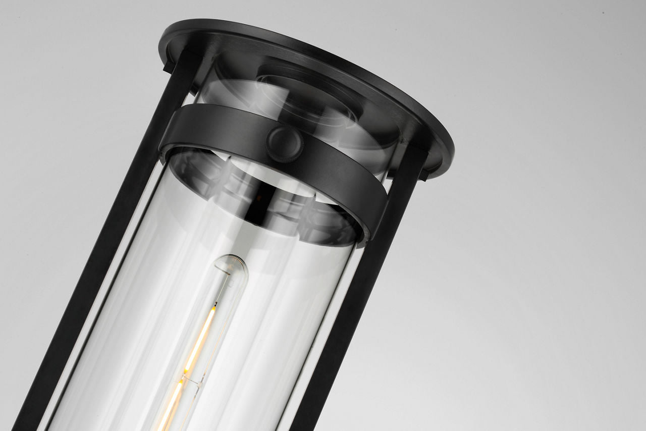 Kears Medium Post Lantern | Aged Iron | Clear Glass