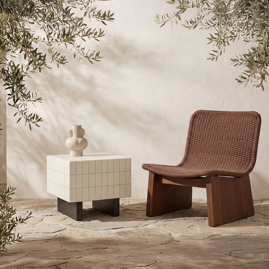 Farren Outdoor Side Table Cream