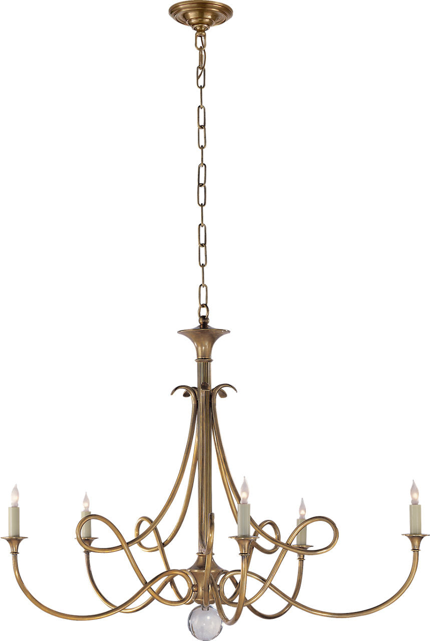 Double Twist Large Chandelier | Hand-Rubbed Antique Brass