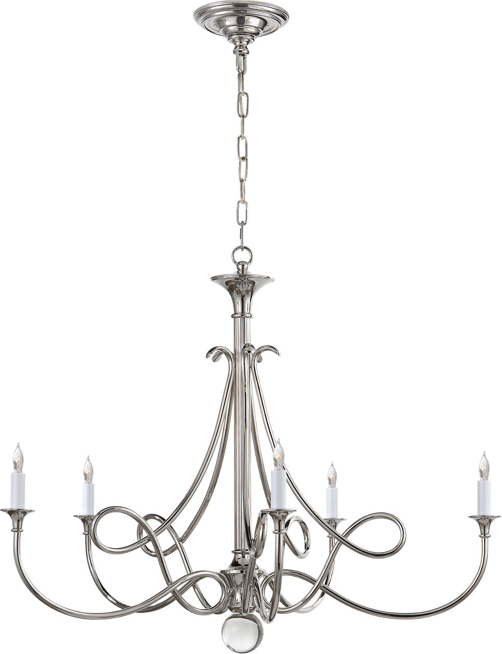 Double Twist Large Chandelier | Polished Nickel