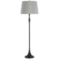 Romero Medium Floor Lamp | Bronze | Schumacher 18" Sky Elin Check Empire Shade