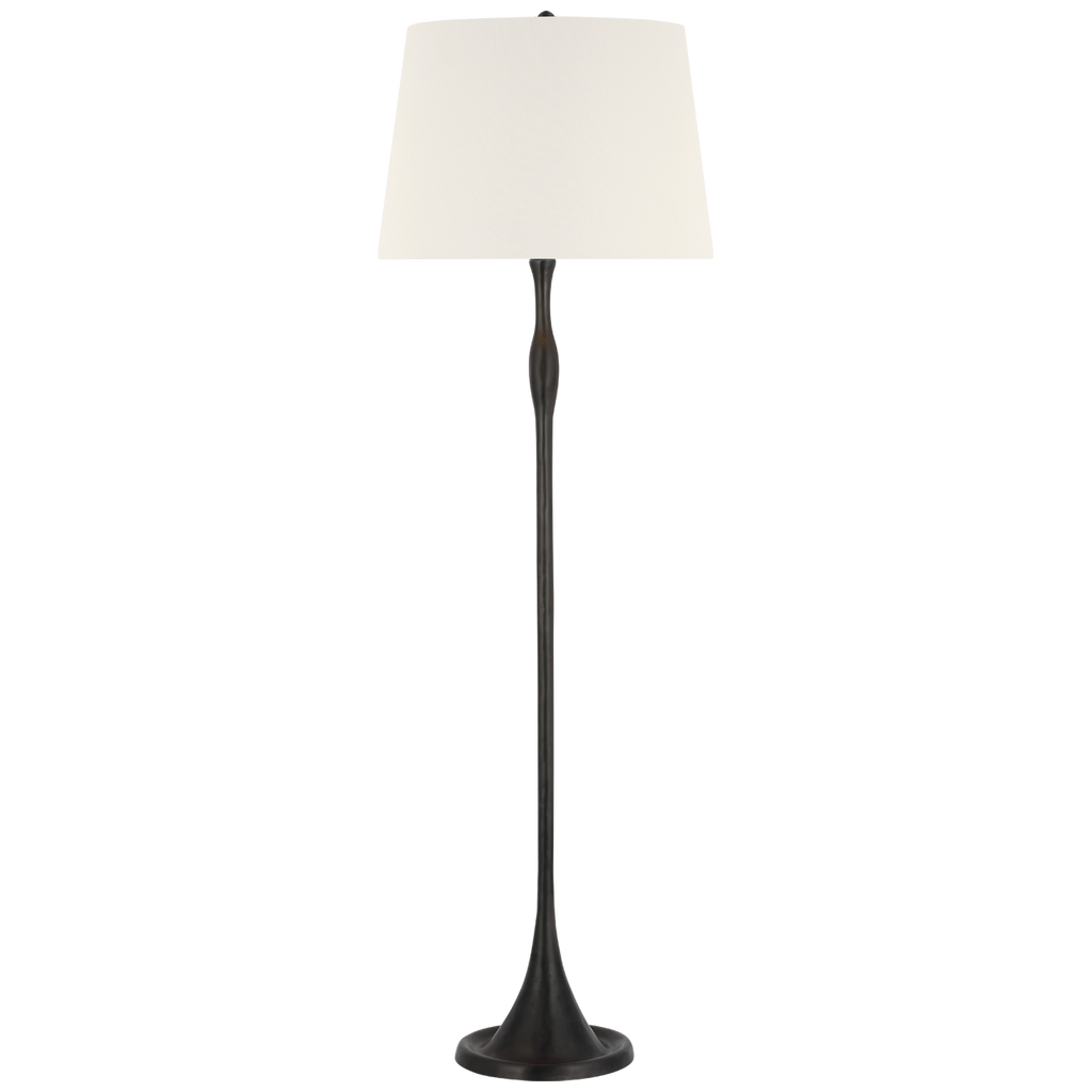 Romero Medium Floor Lamp | Bronze | 18" Linen Empire Shade