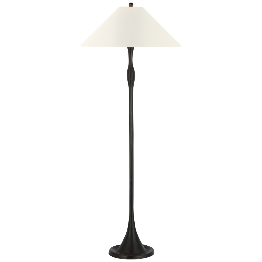 Romero Medium Floor Lamp | Bronze | 21" Linen Flare Shade
