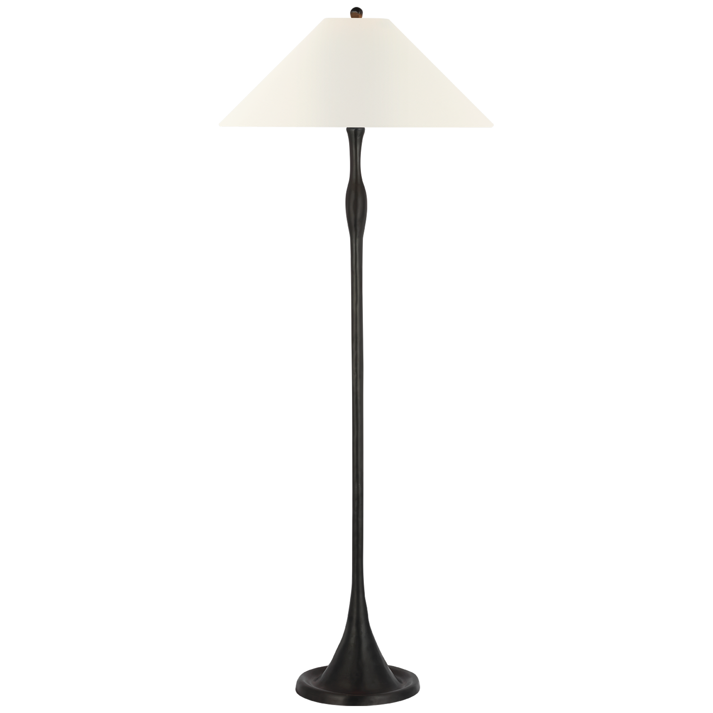 Romero Medium Floor Lamp | Bronze | 21" Linen Flare Shade