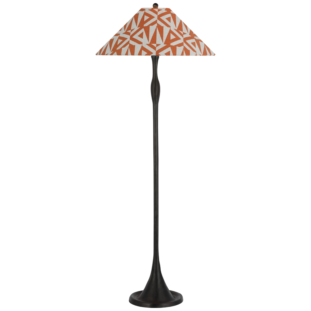 Romero Medium Floor Lamp | Bronze | Schumacher 21" Brick Amero Flare Shade