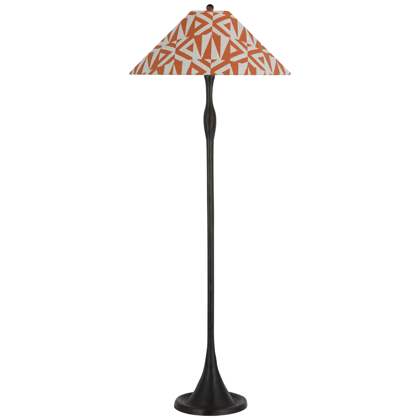 Romero Medium Floor Lamp | Bronze | Schumacher 21" Brick Amero Flare Shade