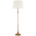 Romero Medium Floor Lamp | Hand-Rubbed Antique Brass | 18" Linen Empire Shade