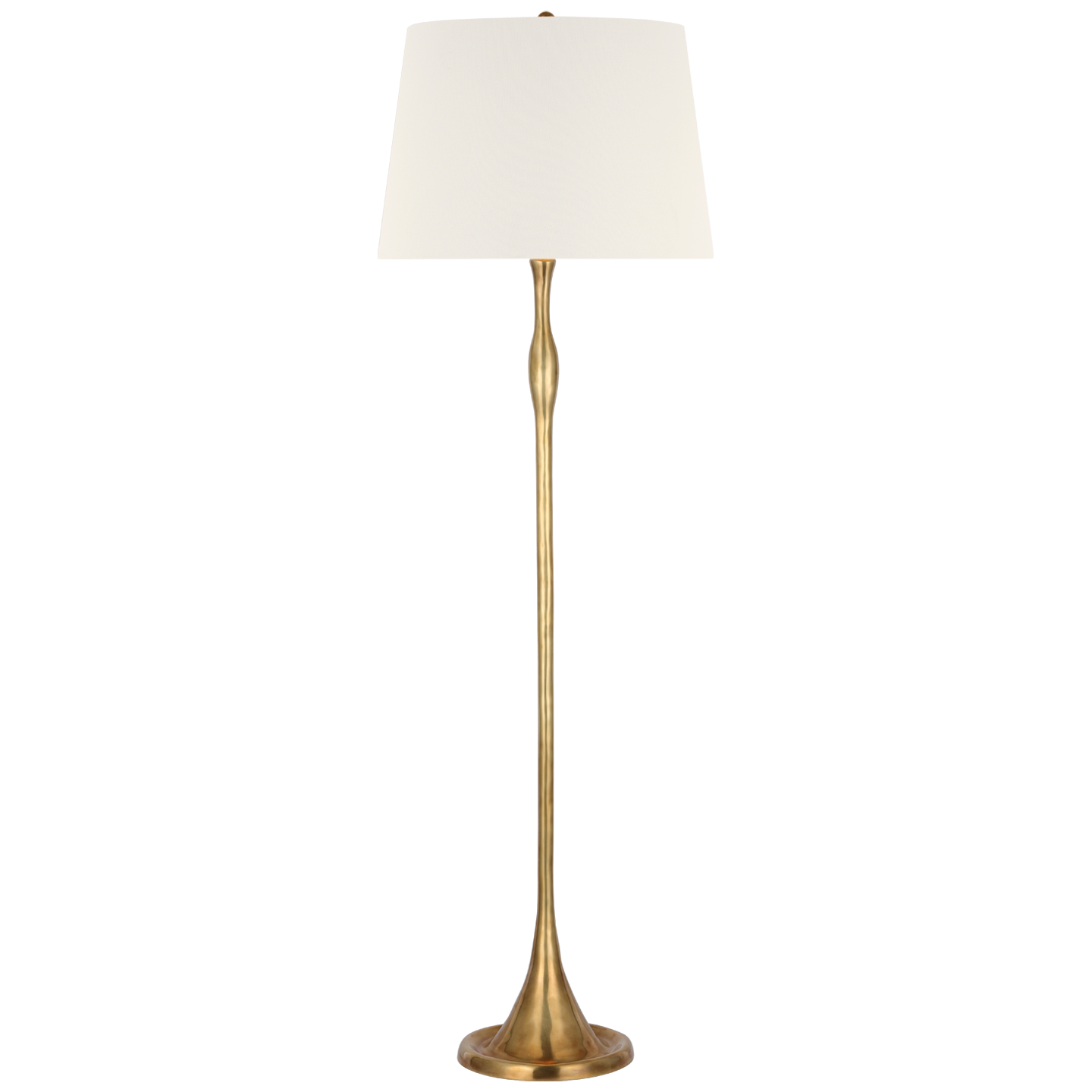 Romero Medium Floor Lamp | Hand-Rubbed Antique Brass | 18" Linen Empire Shade