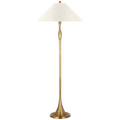 Romero Medium Floor Lamp | Hand-Rubbed Antique Brass | 21" Linen Flare Shade