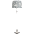 Romero Medium Floor Lamp | Polished Nickel | Schumacher 18" Blue Freeform Empire Shade