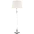 Romero Medium Floor Lamp | Polished Nickel | 18" Linen Empire Shade