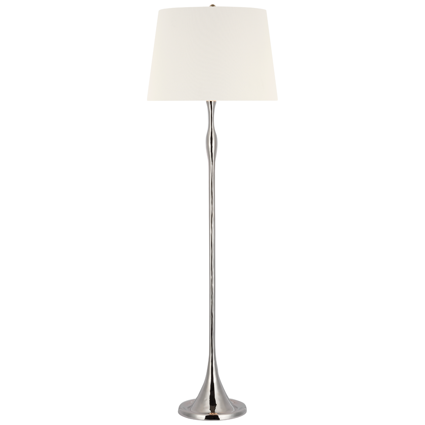 Romero Medium Floor Lamp | Polished Nickel | 18" Linen Empire Shade