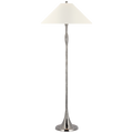 Romero Medium Floor Lamp | Polished Nickel | 21" Linen Flare Shade