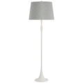 Romero Medium Floor Lamp | Plaster White | Schumacher 18" Sky Elin Check Empire Shade