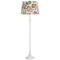 Romero Medium Floor Lamp | Plaster White | Schumacher 18" Pink Carly Empire Shade