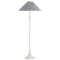 Romero Medium Floor Lamp | Plaster White | Schumacher 21" Navy Abstract Leaf Flare Shade