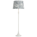 Romero Medium Floor Lamp | Plaster White | Schumacher 18" Blue Freeform Empire Shade