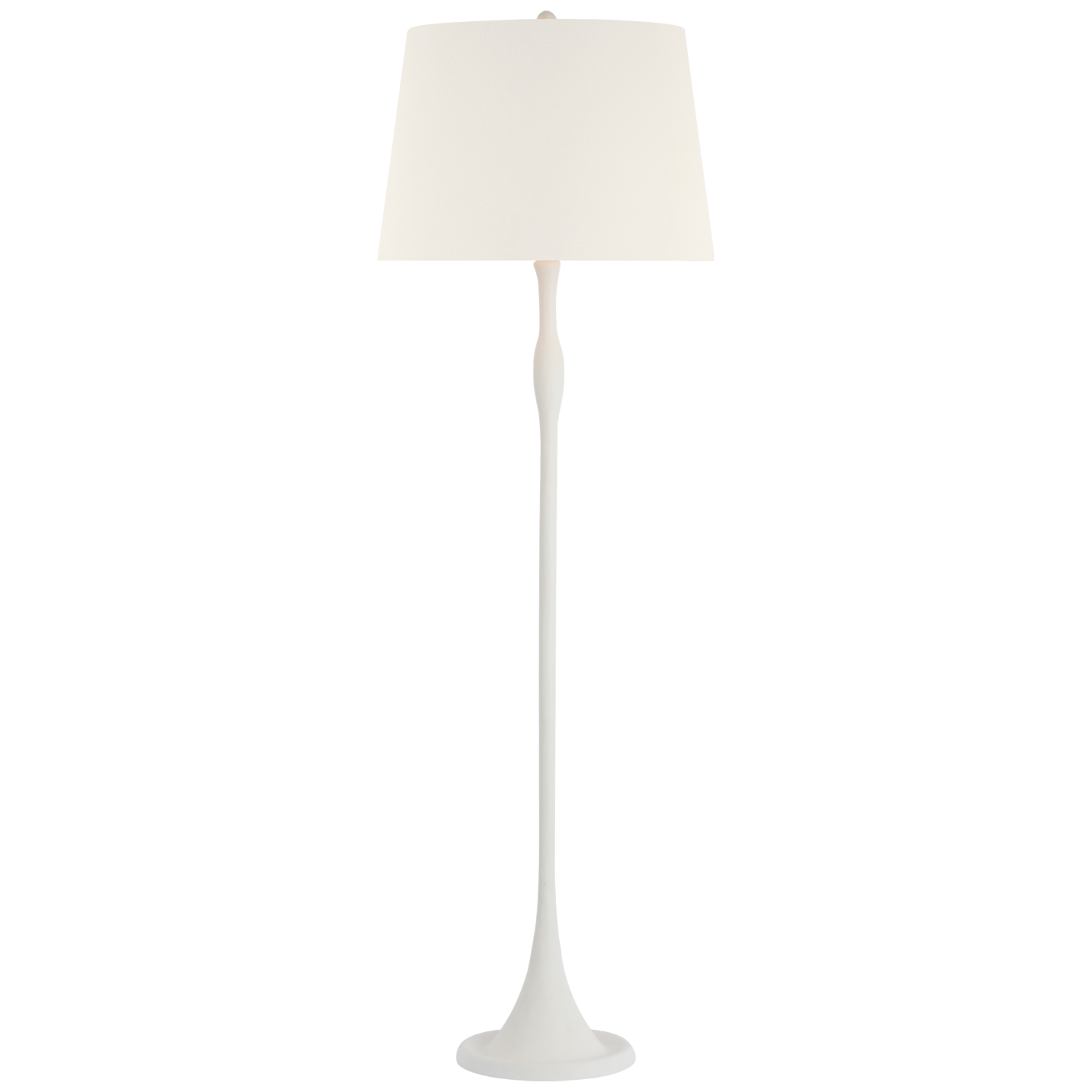 Romero Medium Floor Lamp | Plaster White | 18" Linen Empire Shade