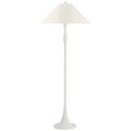 Romero Medium Floor Lamp | Plaster White | 21" Linen Flare Shade